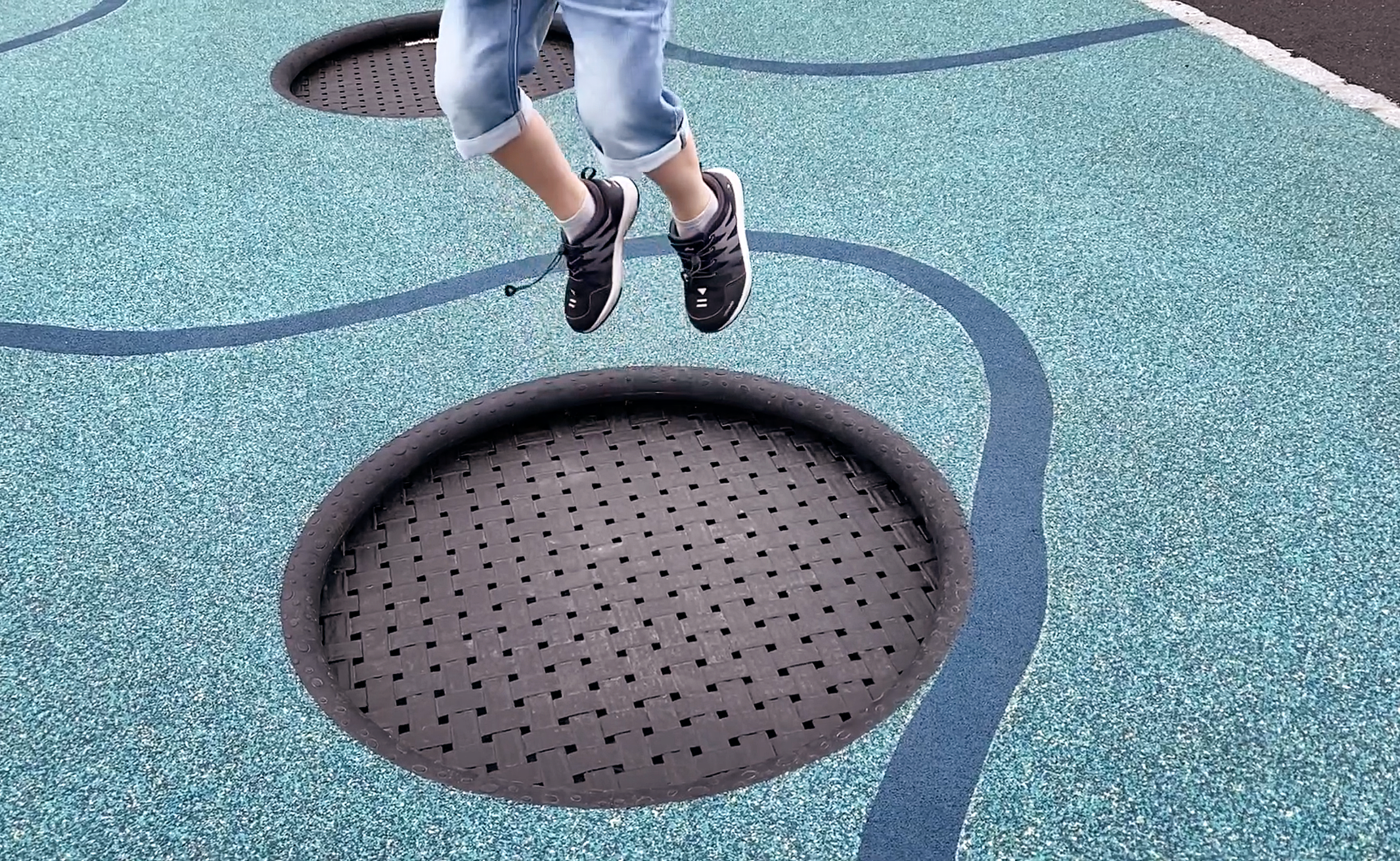 Eurotramp Kids Tramp Playground Loop™ inground trampoline