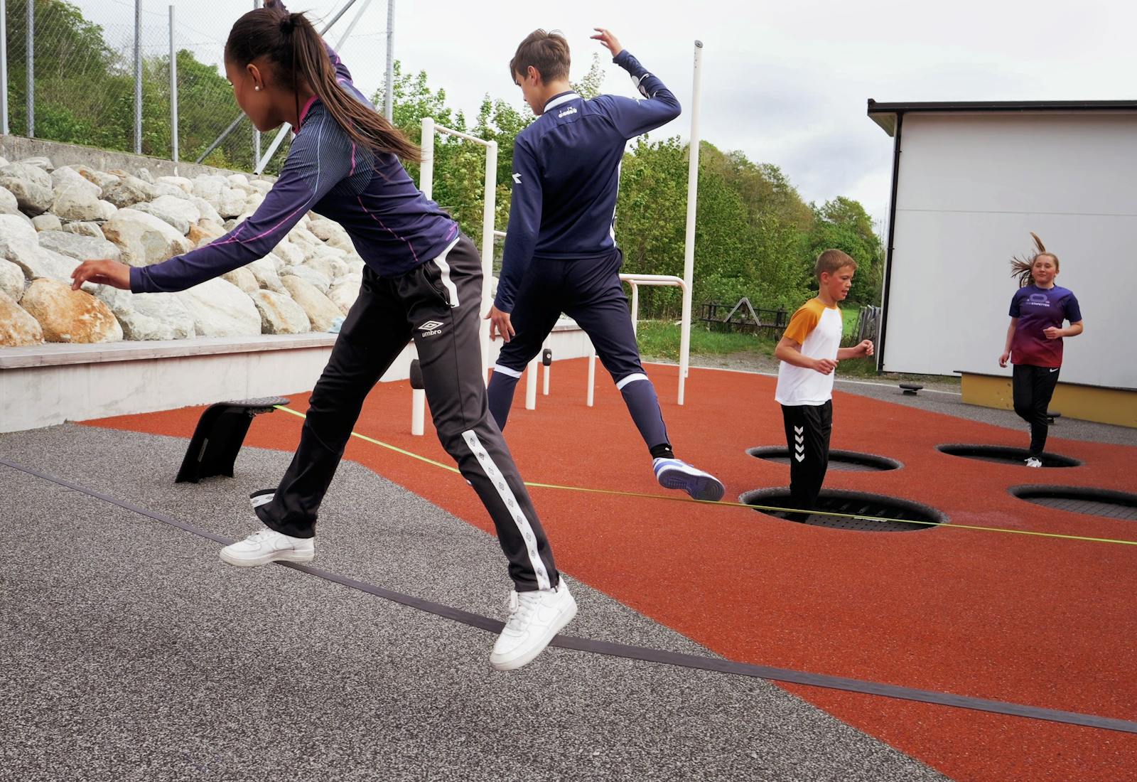 The ultimate slackline rack for the playground or sports ground